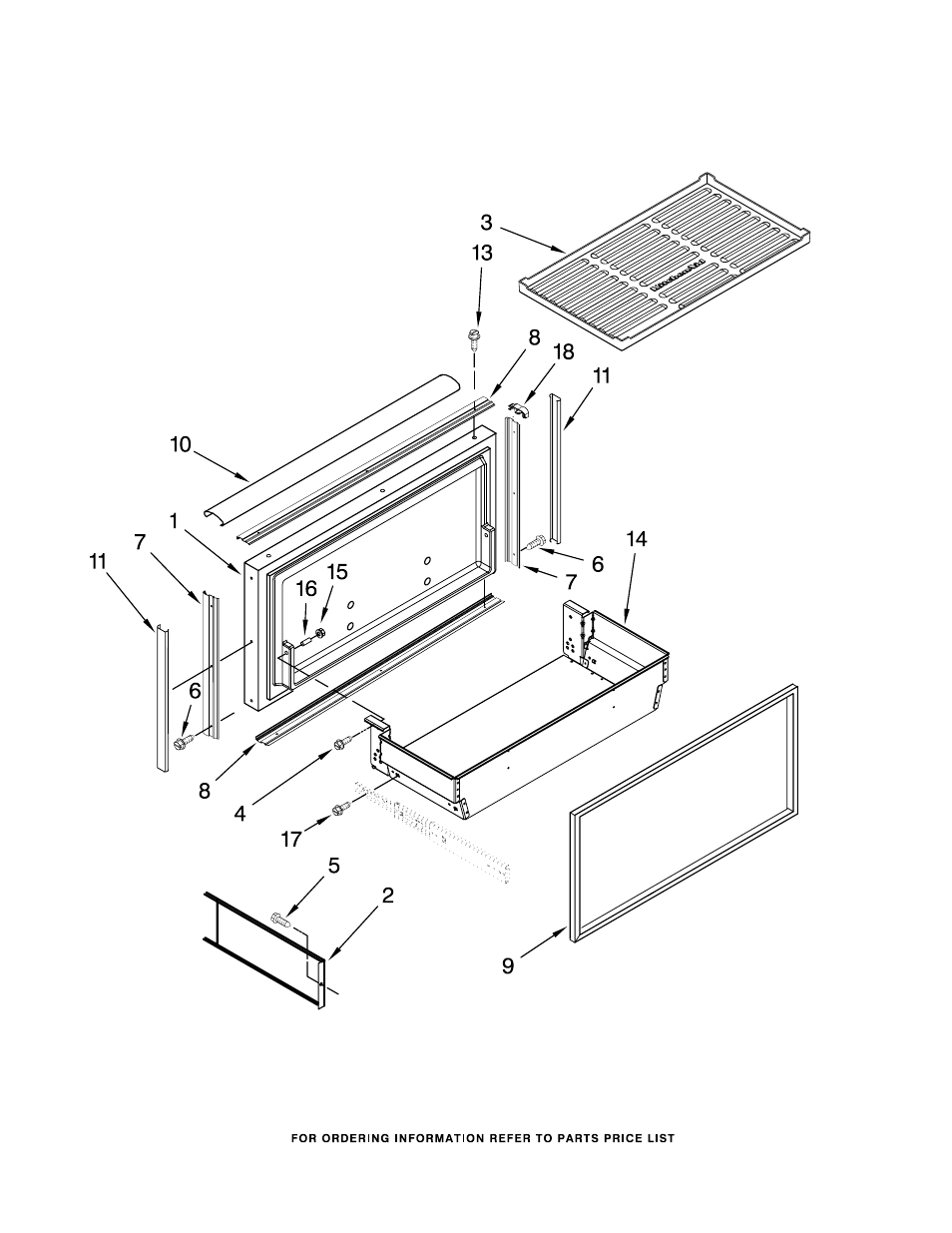 Freezer door and basket, Freezer door and basket parts | KITCHENAID KBFO42FTX02 User Manual | Page 13 / 20