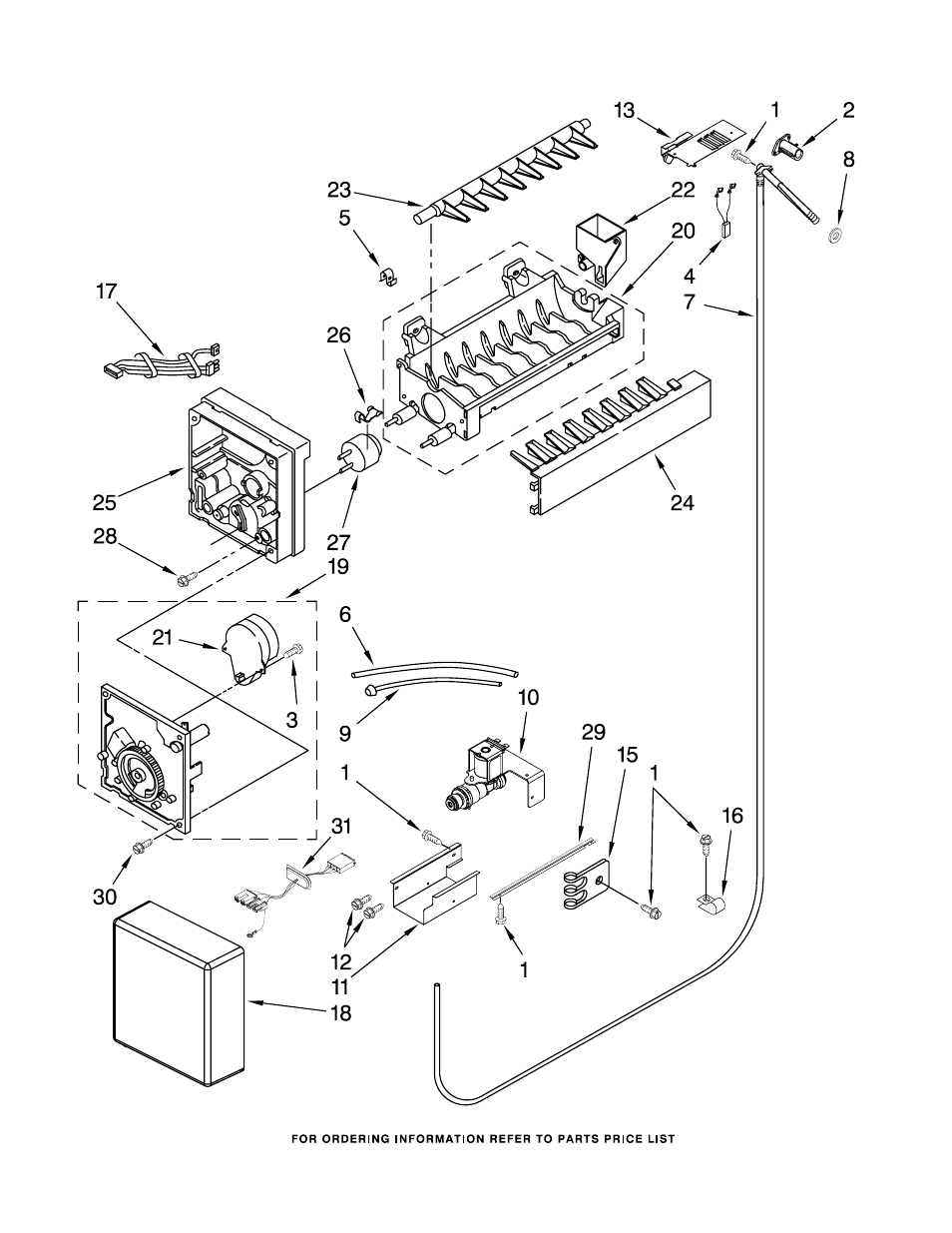 Icemaker, Icemaker parts | KITCHENAID KBFO42FTX02 User Manual | Page 19 / 20