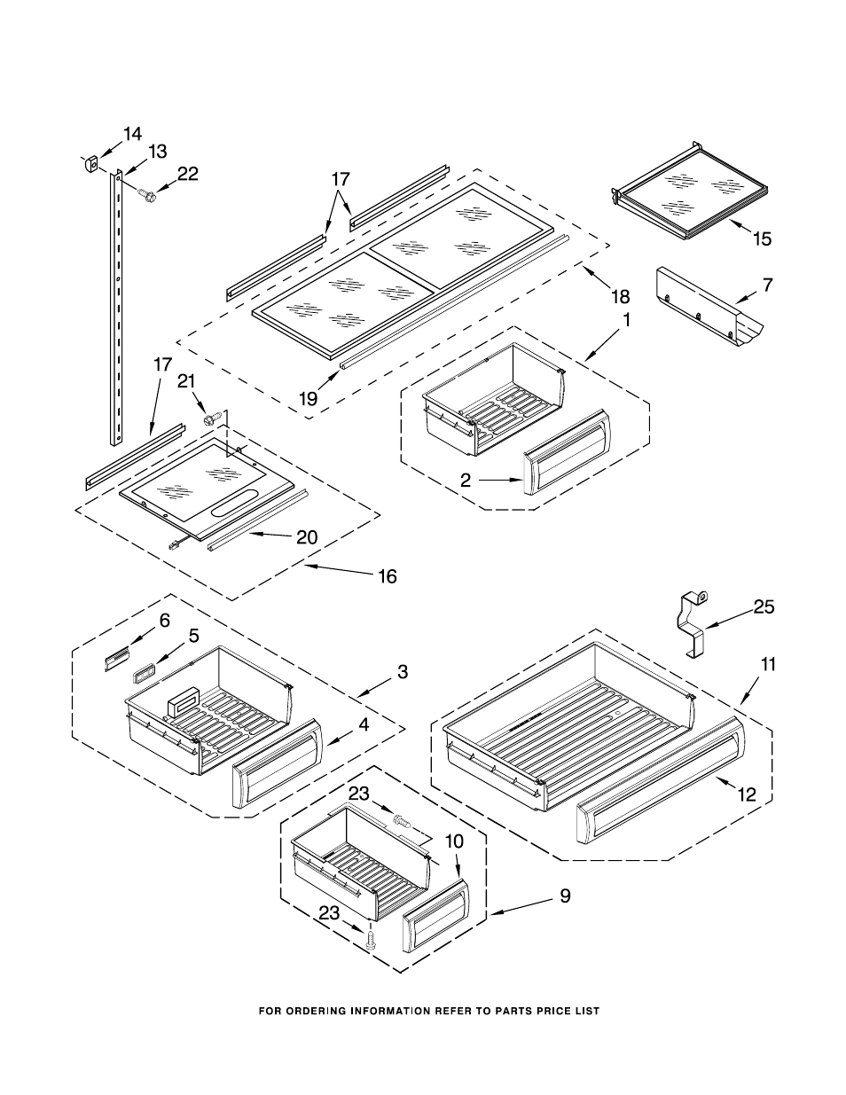 Shelf, Shelf parts | KITCHENAID KBFO42FTX02 User Manual | Page 9 / 20