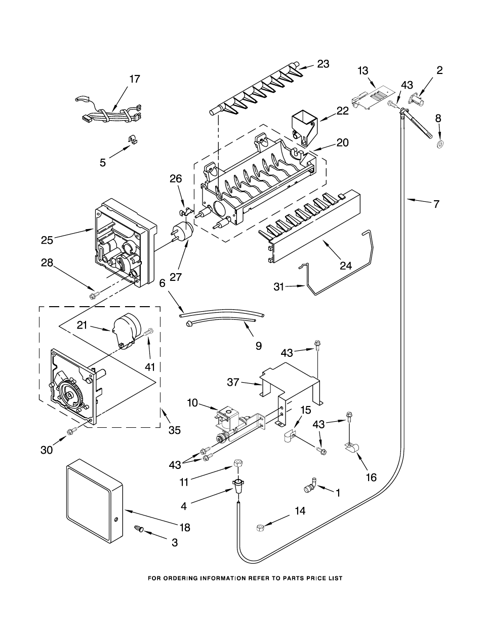 Icemaker, Icemaker parts | KITCHENAID KBLC36FKB01 User Manual | Page 17 / 18