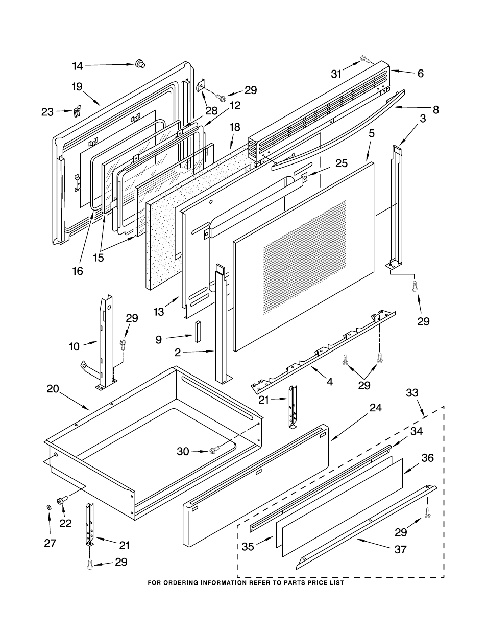 Door and drawer, Door and drawer parts | KITCHENAID KGRT607HBS5 User Manual | Page 5 / 12