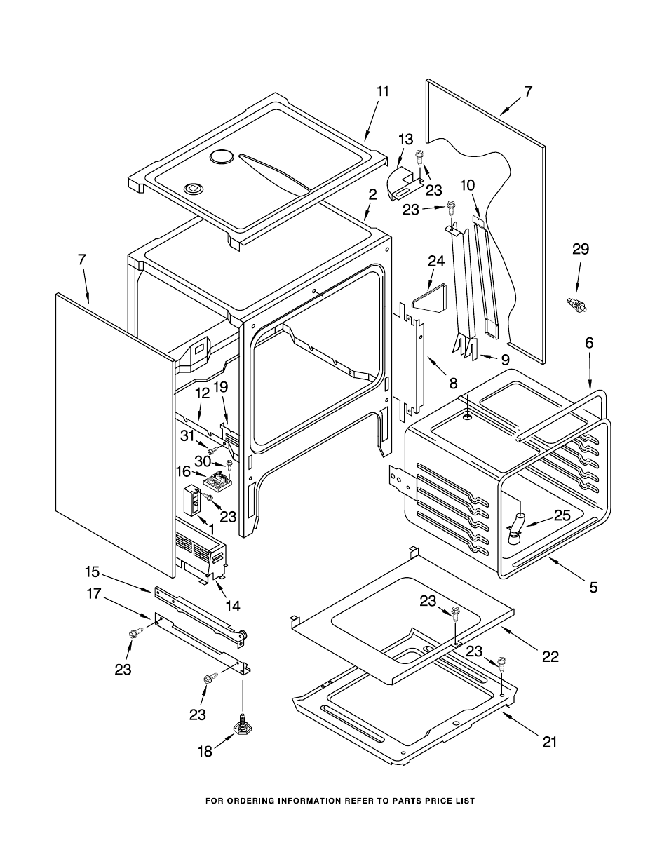 Oven chassis, Oven chassis parts | KITCHENAID KGRT607HBS5 User Manual | Page 7 / 12