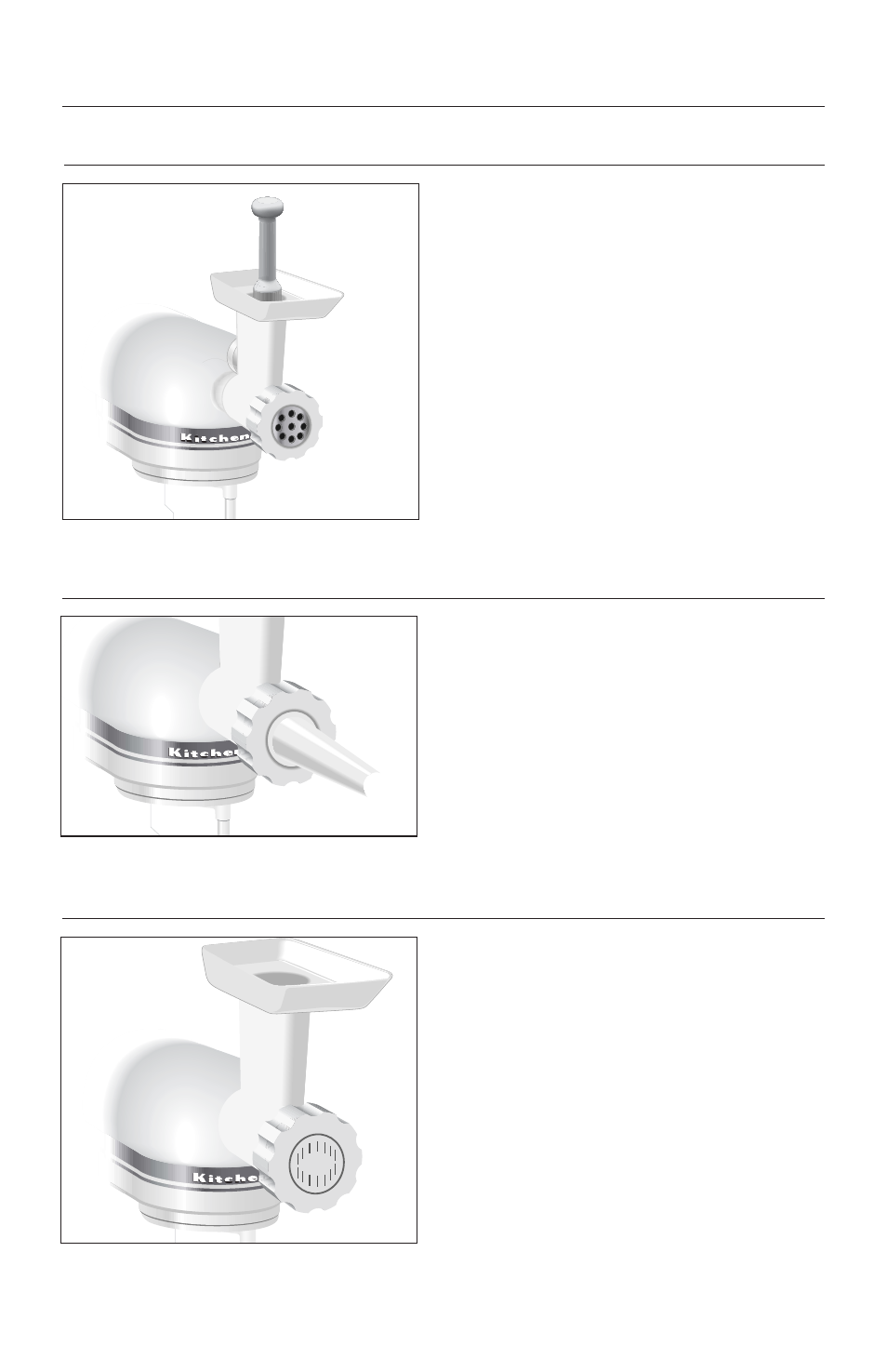 Sausage stuffer, Food grinder, Attachments | Pasta maker | KITCHENAID 400 User Manual | Page 16 / 83