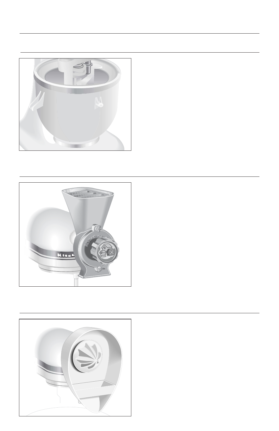 Citrus juicer, Attachments, Grain mill | Ice cream maker | KITCHENAID 400 User Manual | Page 19 / 83