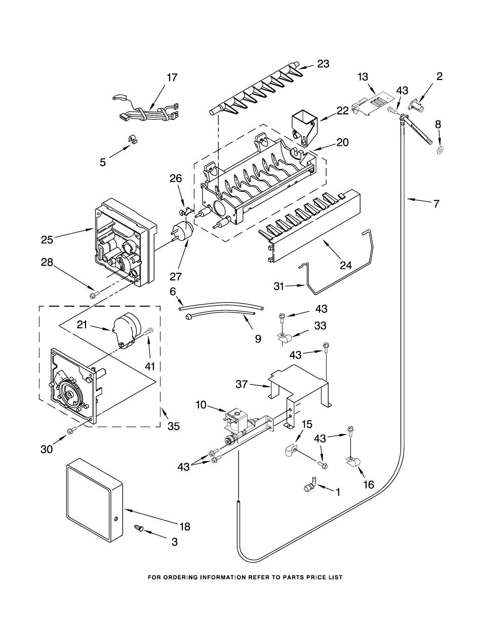 Icemaker, Icemaker parts | KITCHENAID KBLS36FKB02 User Manual | Page 17 / 18