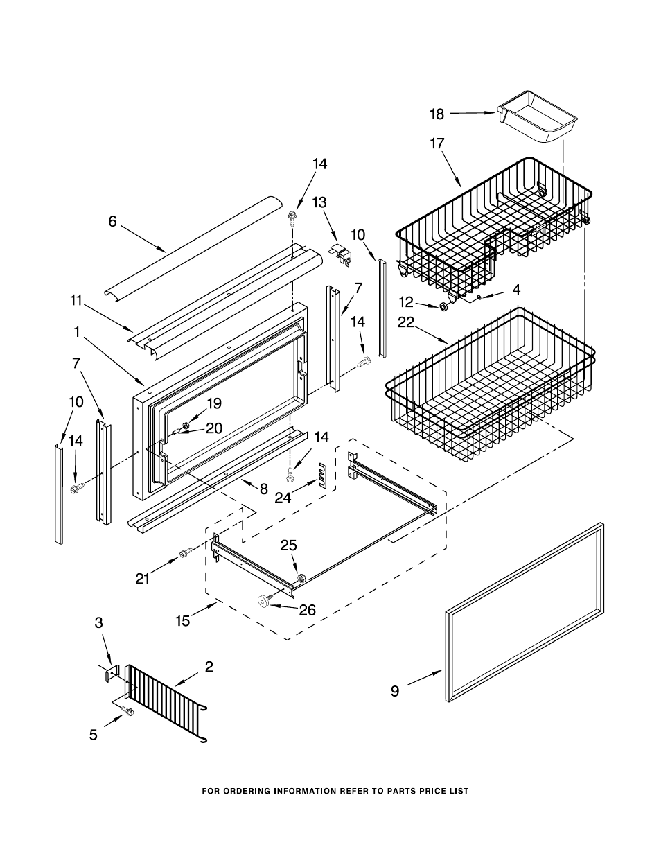 Freezer door and basket, Freezer door and basket parts | KITCHENAID KBLS36FKB02 User Manual | Page 9 / 18