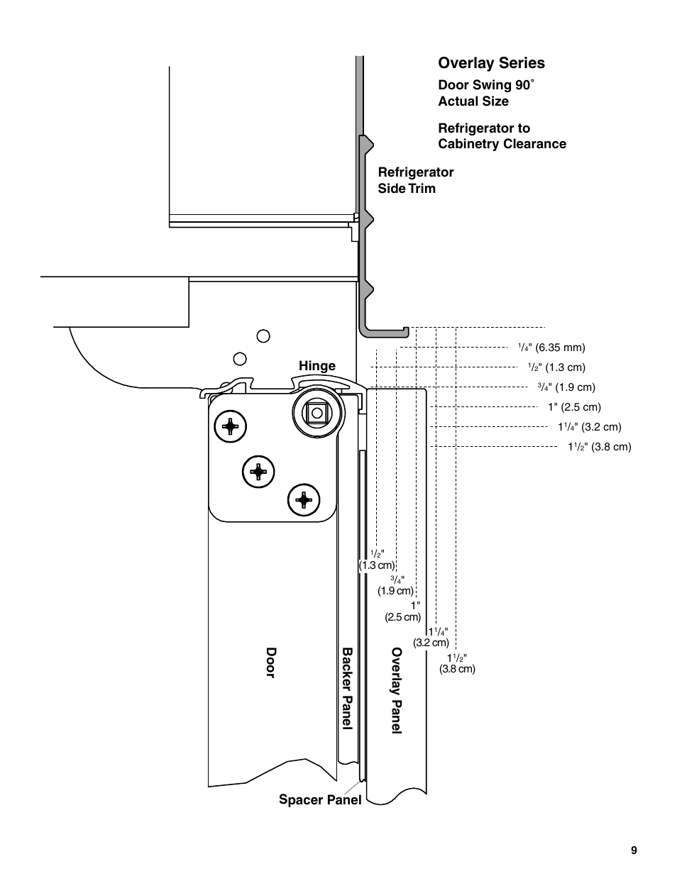 Overlay series, Spacer panel | KITCHENAID 2309069A User Manual | Page 9 / 76