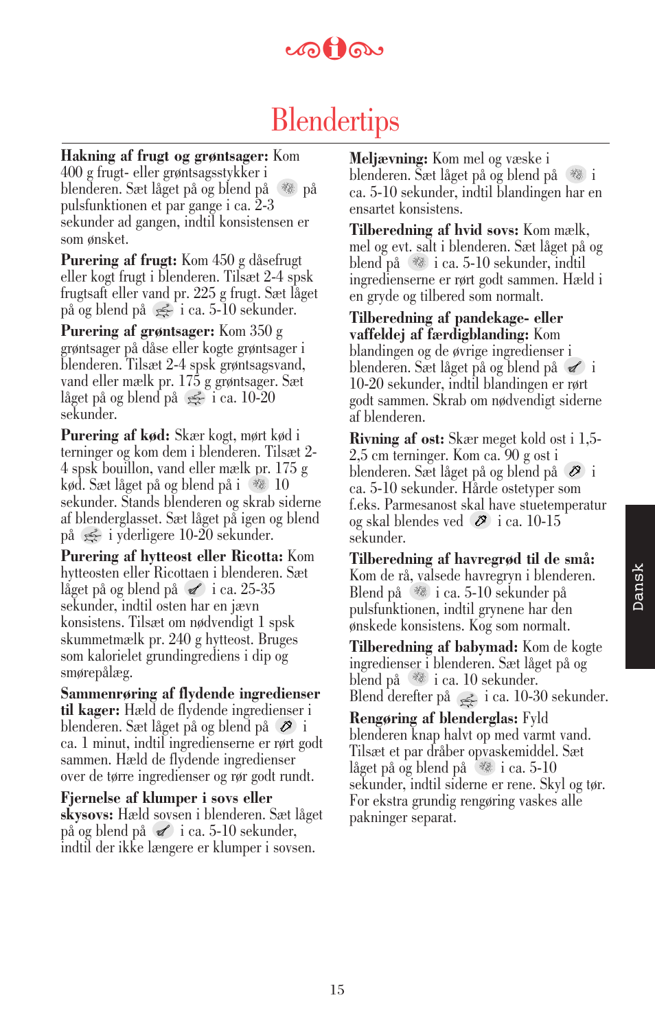 Blendertips | KITCHENAID ULTRA POWER 5KSB52XXXX User Manual | Page 206 / 255