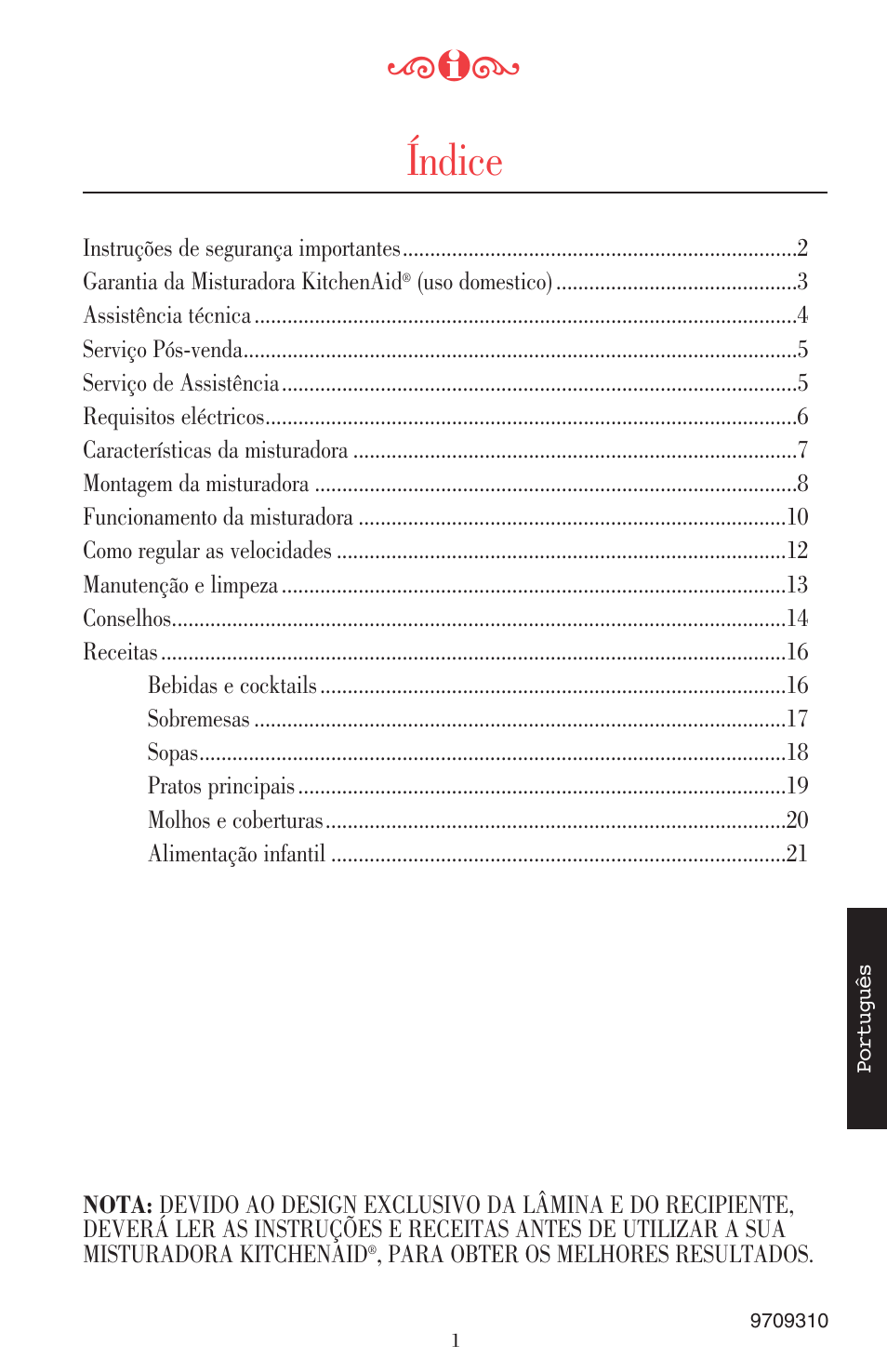 Índice | KITCHENAID ULTRA POWER 5KSB52XXXX User Manual | Page 213 / 255