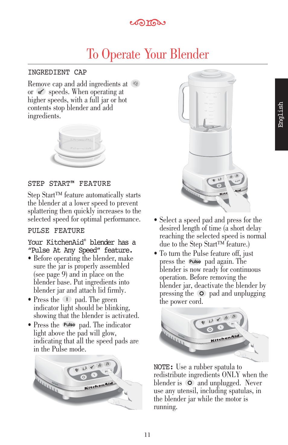 English | KITCHENAID ULTRA POWER 5KSB52XXXX User Manual | Page 34 / 255