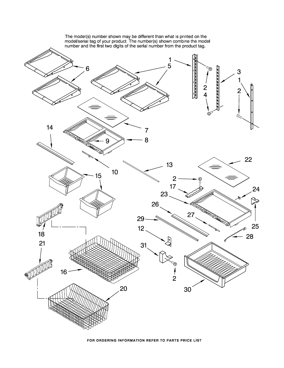 Shelf, Shelf parts | KITCHENAID KBLS22EVMS00 User Manual | Page 11 / 16