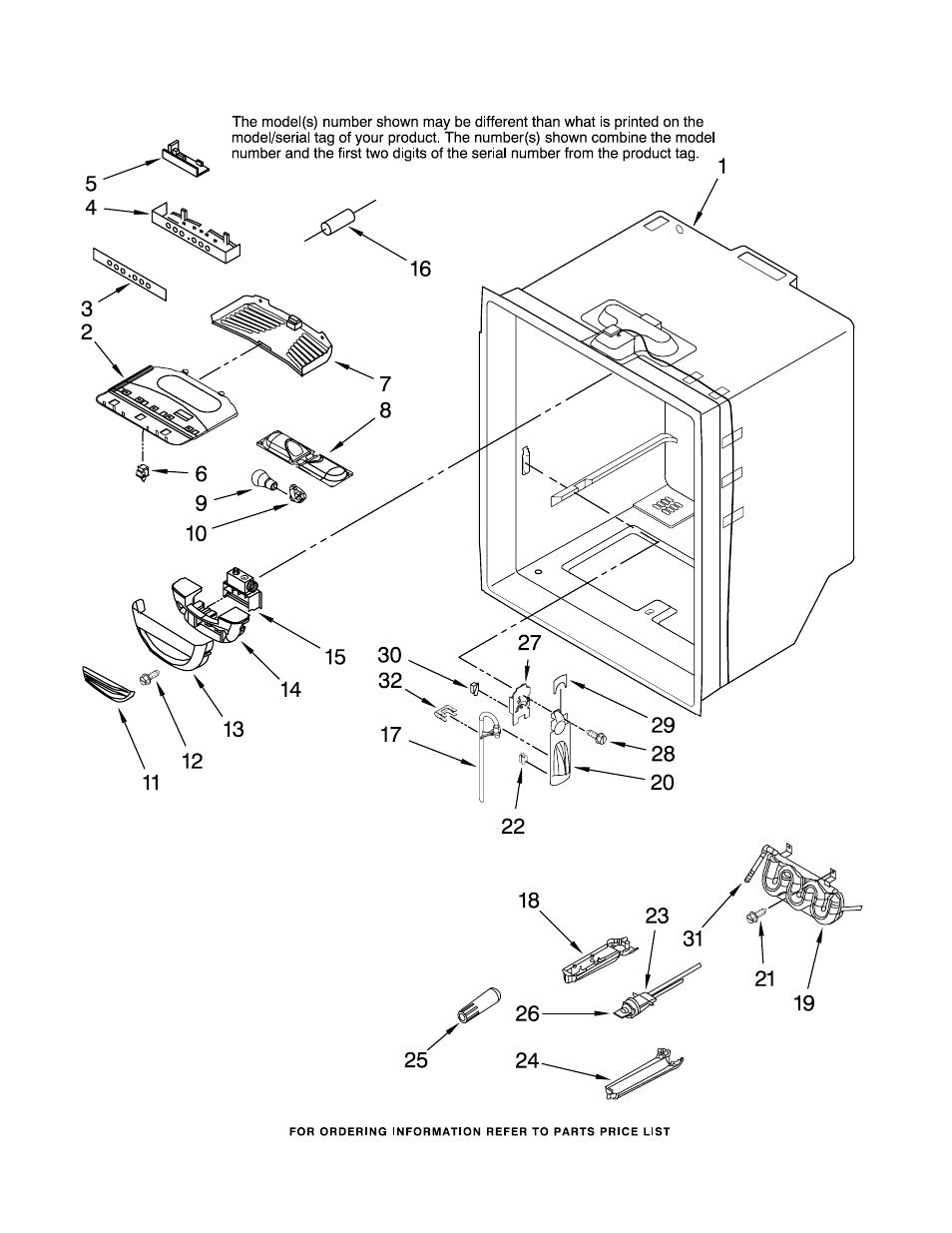 Refrigerator liner, Refrigerator liner parts | KITCHENAID KBLS22EVMS00 User Manual | Page 3 / 16