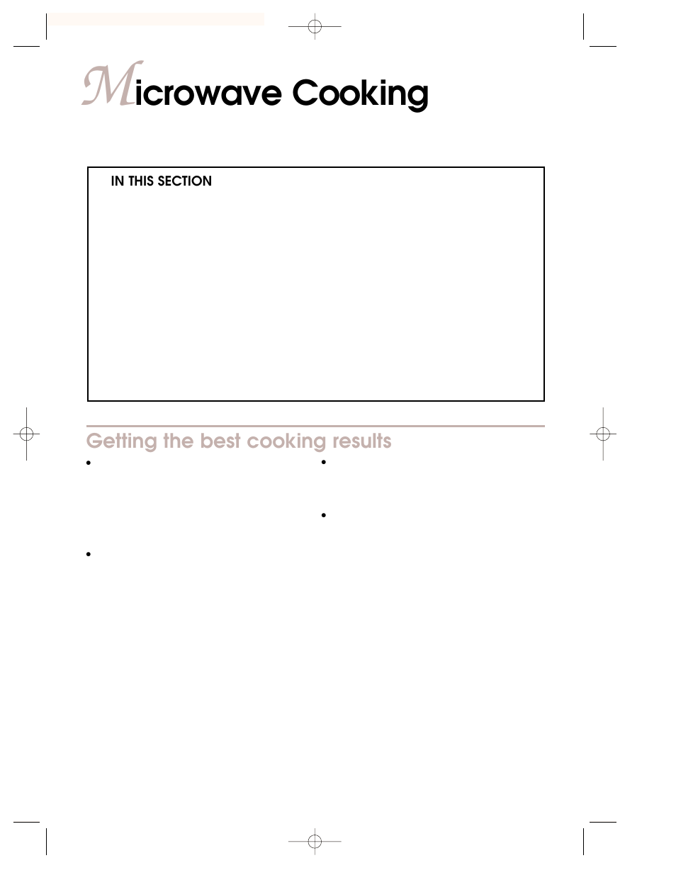 M icrowave cooking, Getting the best cooking results, Icrowave cooking | KITCHENAID 3828W5A0969 User Manual | Page 18 / 72