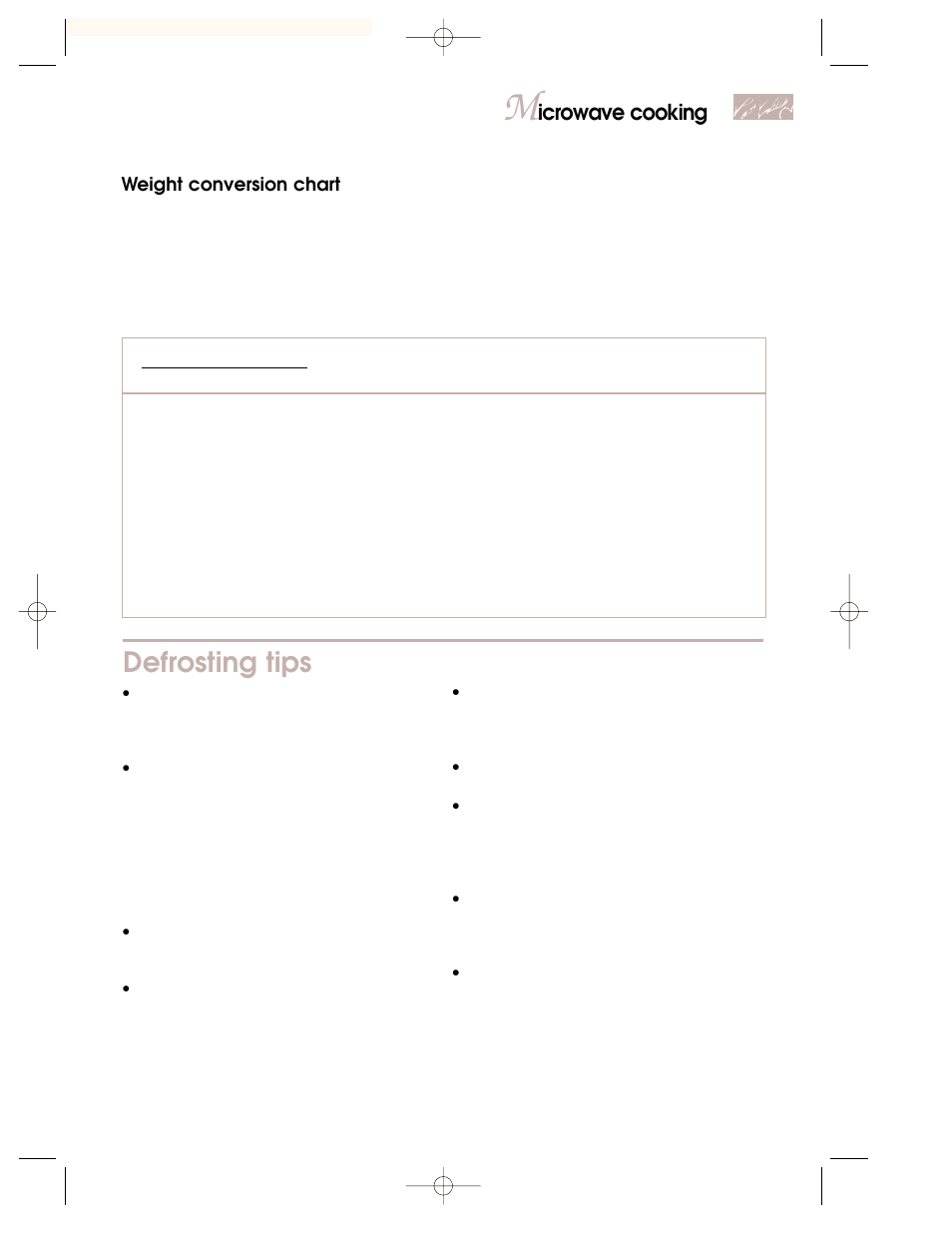 Defrosting tips, Icrowave cooking | KITCHENAID 3828W5A0969 User Manual | Page 27 / 72