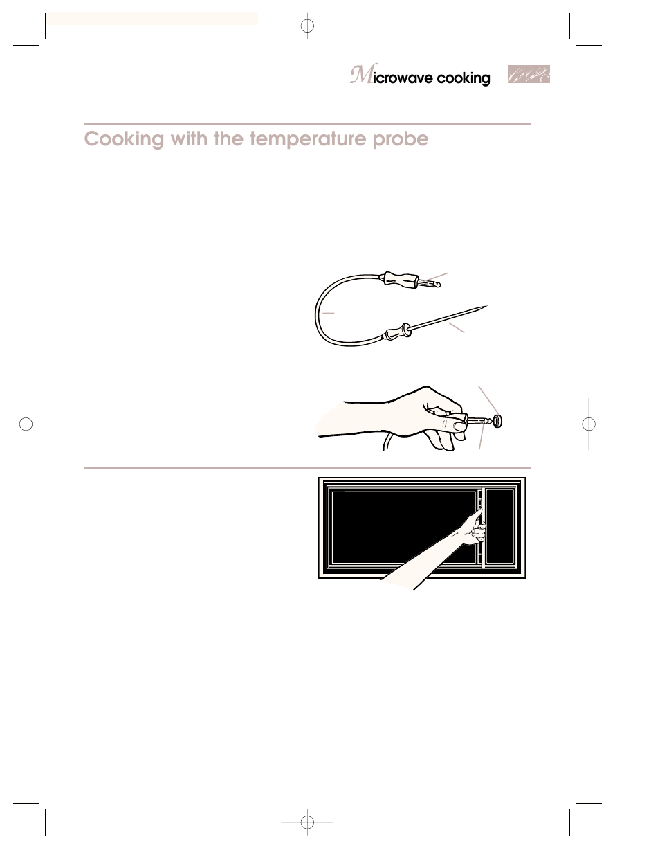 Cooking with the temperature probe, Icrowave cooking | KITCHENAID 3828W5A0969 User Manual | Page 29 / 72