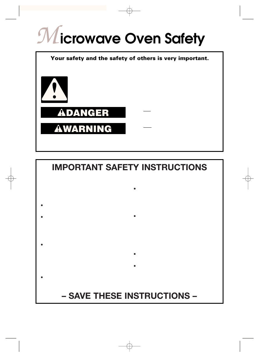 M icrowave oven safety, Icrowave oven safety, Wdanger w warning | Important safety instructions, Save these instructions | KITCHENAID 3828W5A0969 User Manual | Page 3 / 72