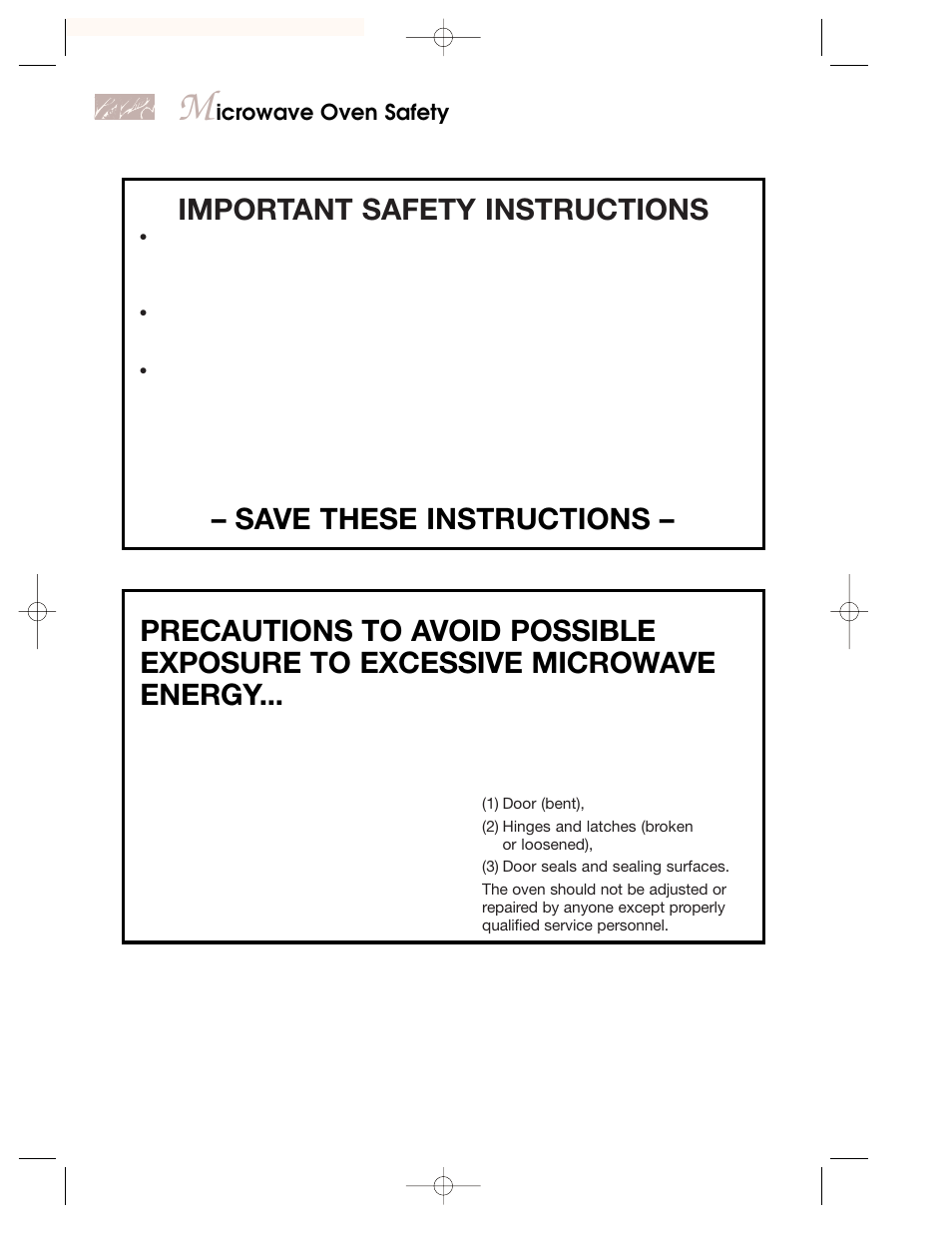 Save these instructions, Important safety instructions, Icrowave oven safety | KITCHENAID 3828W5A0969 User Manual | Page 4 / 72