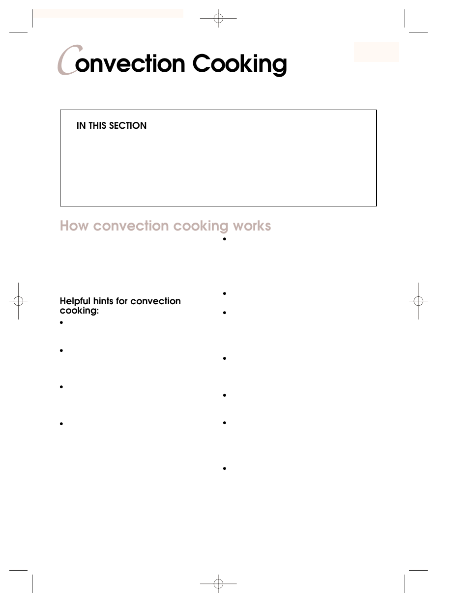 C onvection cooking, How convection cooking works, Onvection cooking | KITCHENAID 3828W5A0969 User Manual | Page 40 / 72