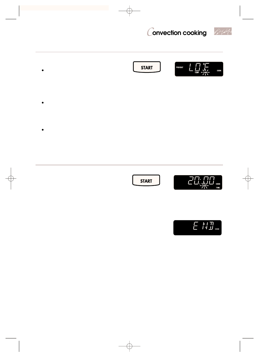 Onvection cooking, Start oven, Touch you see | You see | KITCHENAID 3828W5A0969 User Manual | Page 45 / 72