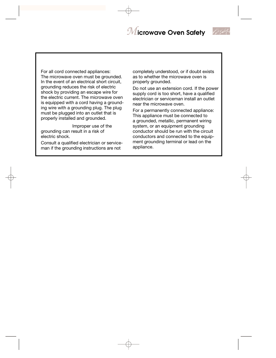 Grounding instructions | KITCHENAID 3828W5A0969 User Manual | Page 5 / 72