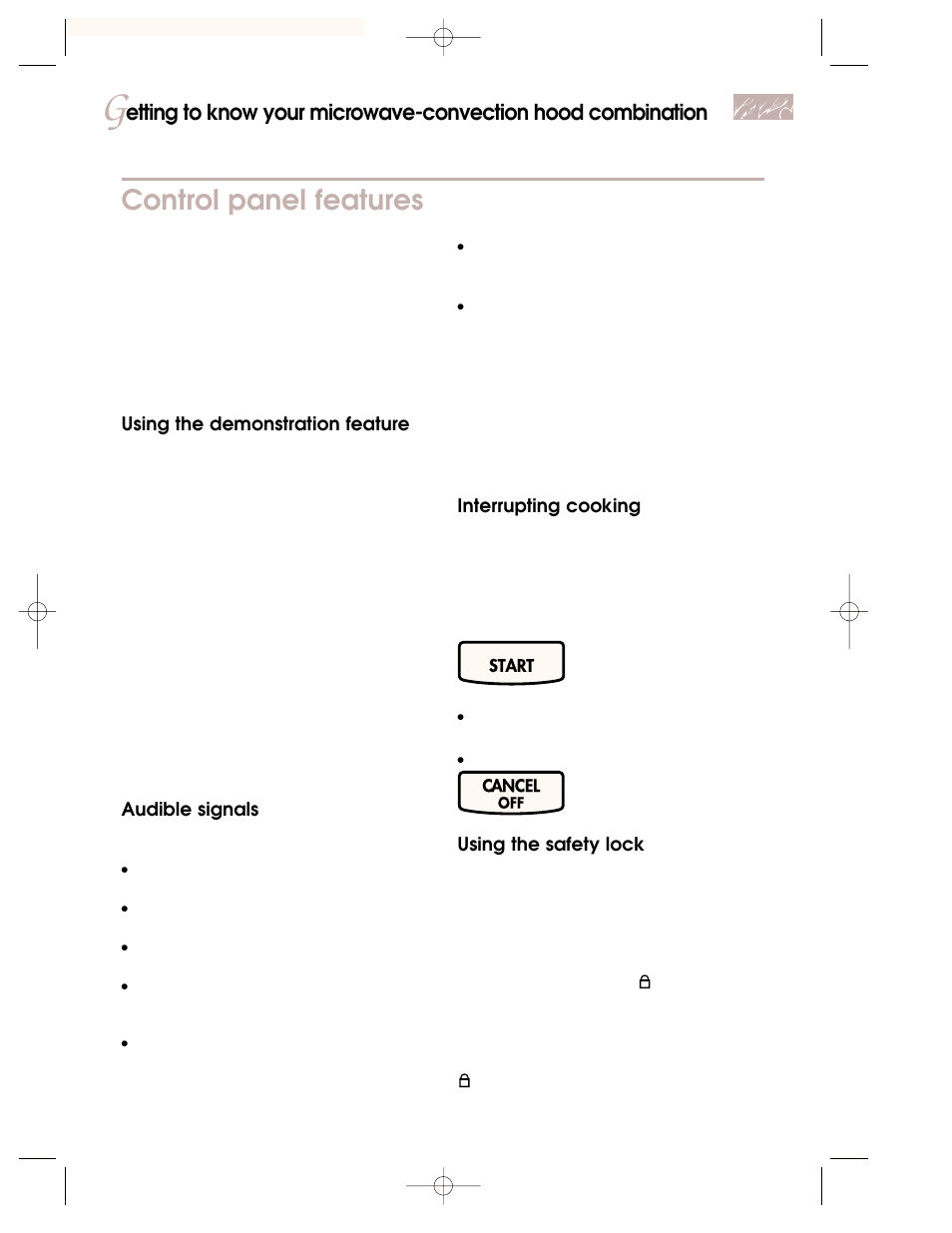 Control panel features | KITCHENAID 3828W5A0969 User Manual | Page 9 / 72