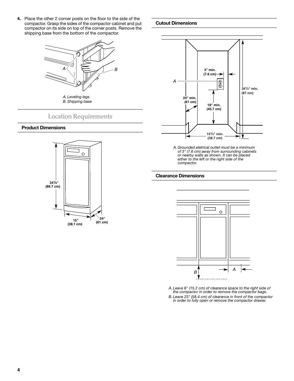 Location requirements | KITCHENAID 9871915B User Manual | Page 4 / 12