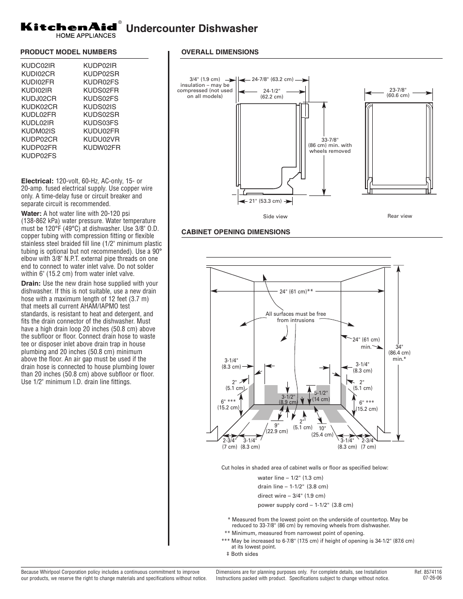 KITCHENAID KUDI02IR User Manual | 1 page