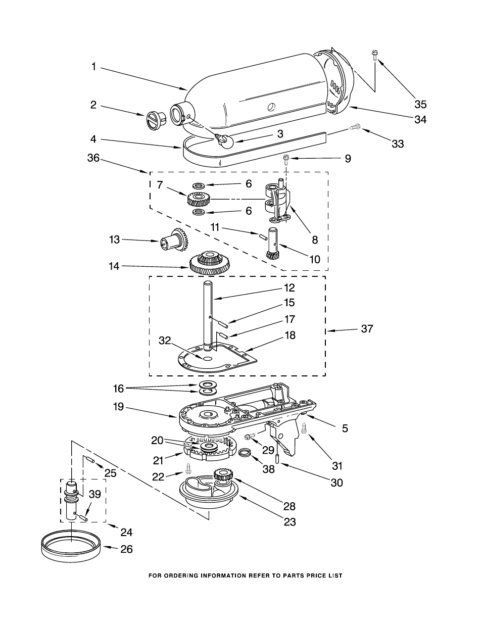 Case, gearing and planetary unit | KITCHENAID KSM120MC0 User Manual | Page 4 / 8