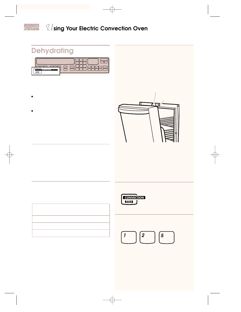 Dehydrating, Sing your electric convection oven | KITCHENAID KEMC378 User Manual | Page 26 / 40