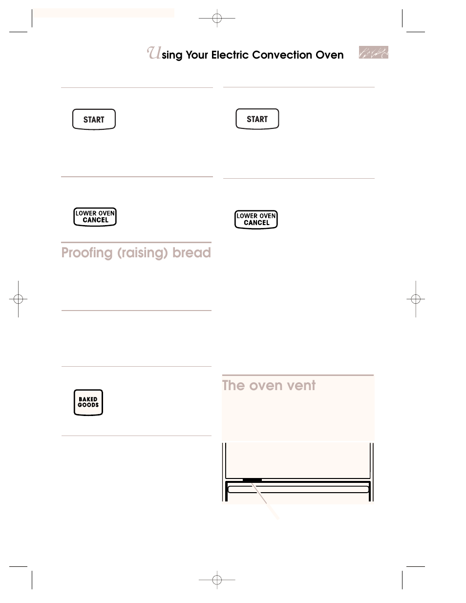 Proofing (raising) bread, The oven vent | KITCHENAID KEMC378 User Manual | Page 27 / 40