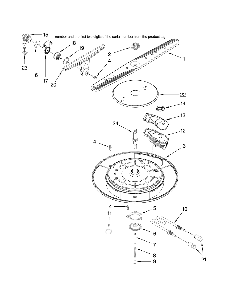 Wash system, Wash system parts | KITCHENAID KUDD03DTWH10 User Manual | Page 4 / 8