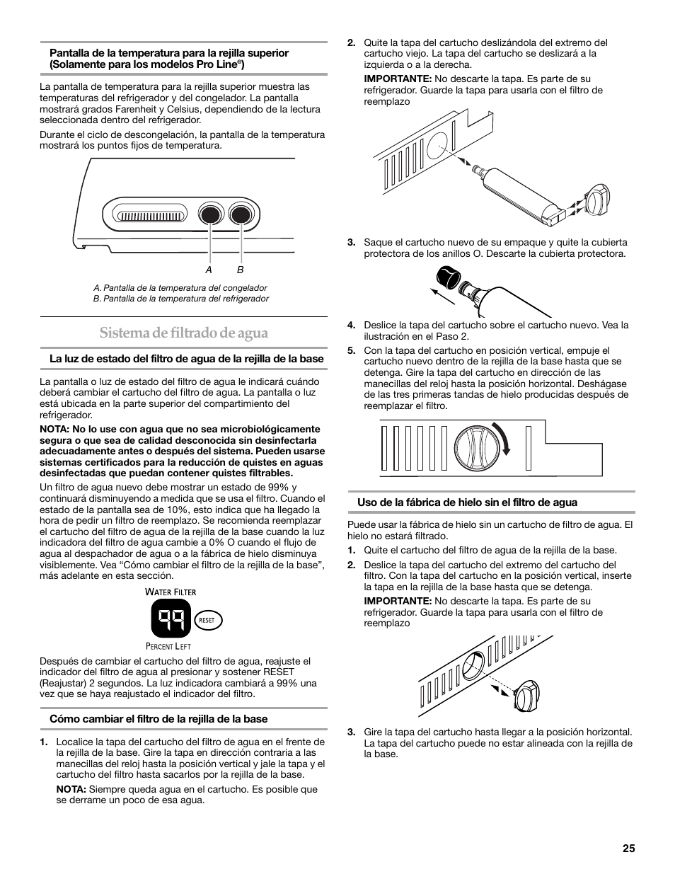 Sistema de filtrado de agua | KITCHENAID WF-LC400V User Manual | Page 25 / 52