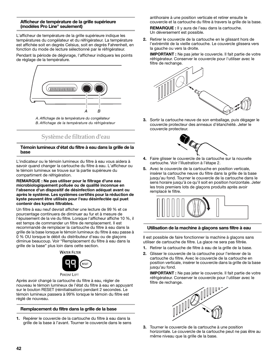 Système de filtration d'eau | KITCHENAID WF-LC400V User Manual | Page 42 / 52