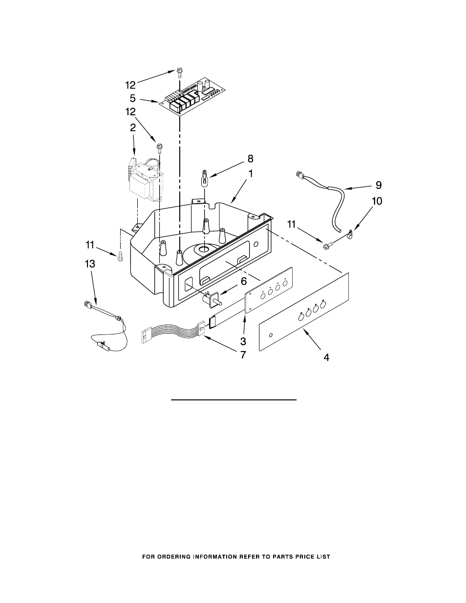 Control panel, Control panel parts, For model: kuic15nlts1 (stainless steel) | KITCHENAID KUIC15NLTS1 User Manual | Page 6 / 9