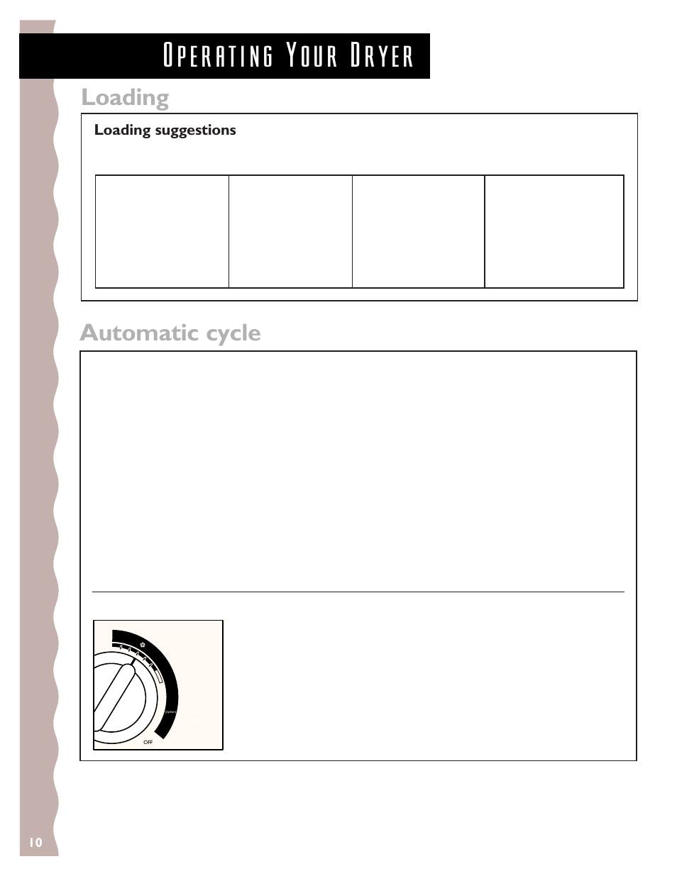 Loading, Automatic cycle, Loading suggestions | KITCHENAID 3405633 User Manual | Page 10 / 20