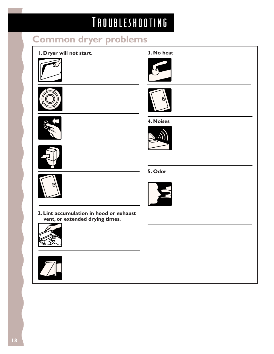 Common dryer problems | KITCHENAID 3405633 User Manual | Page 18 / 20