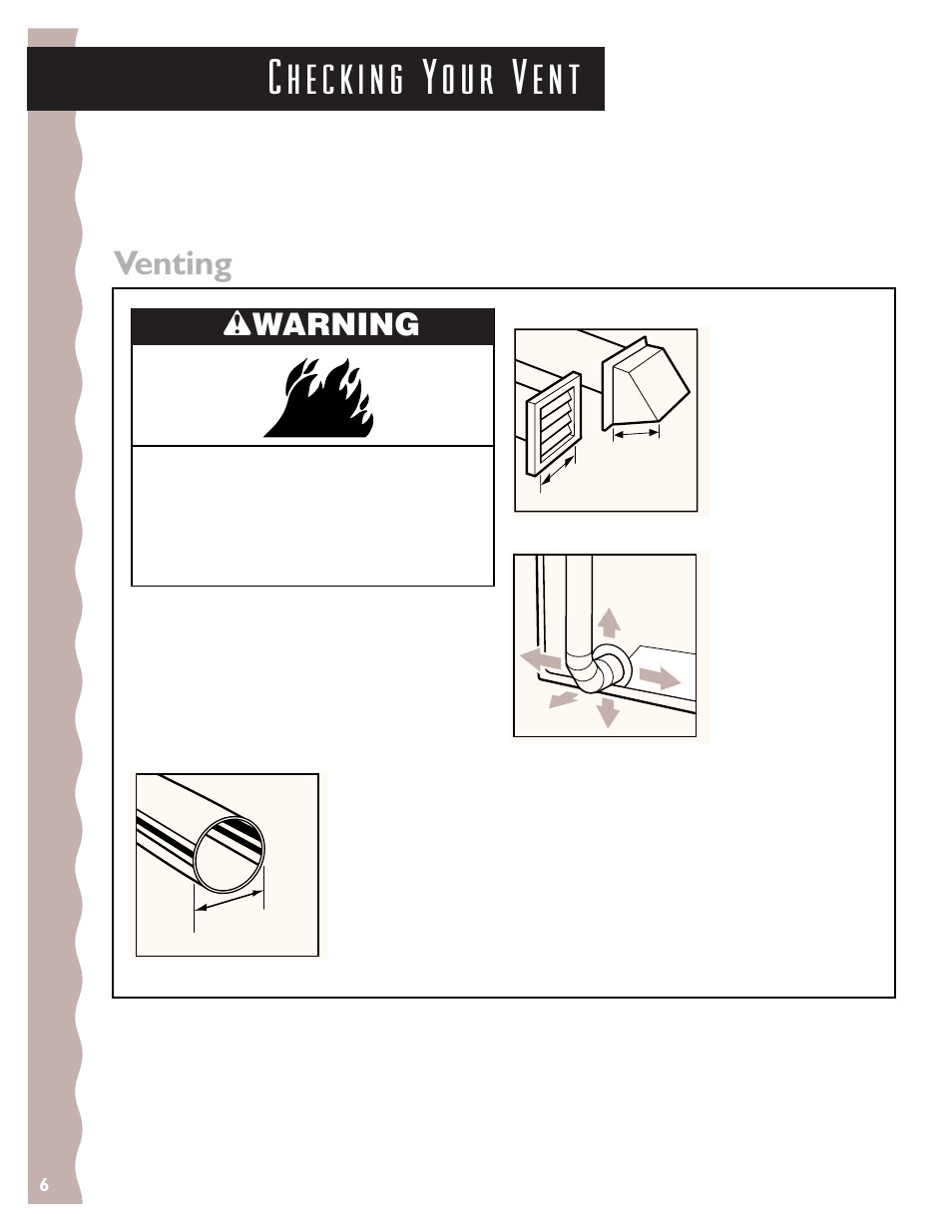 Checking your vent, Venting, Wwarning | KITCHENAID 3405633 User Manual | Page 6 / 20