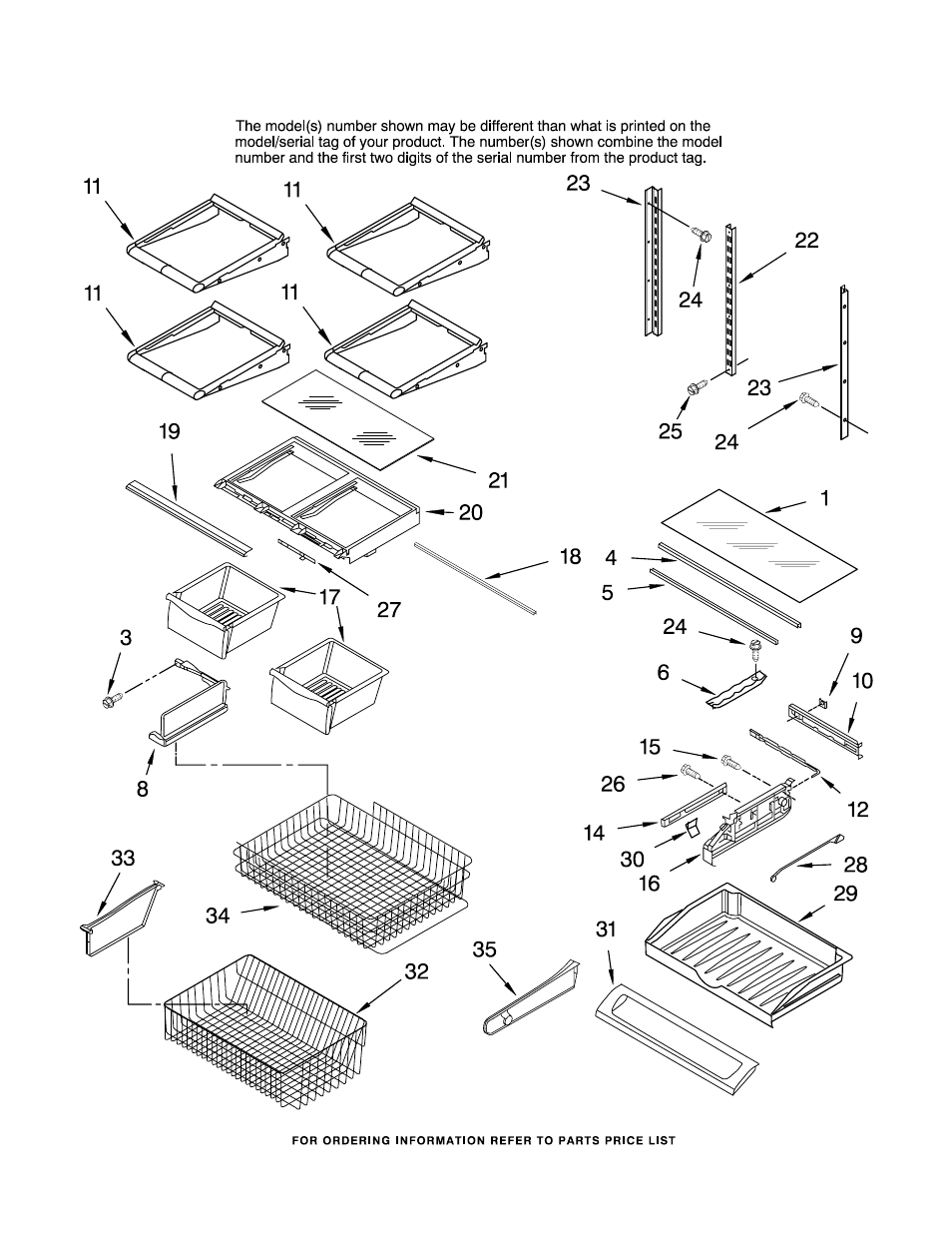 Shelf, Shelf parts | KITCHENAID KBFS20EVMS00 User Manual | Page 11 / 15