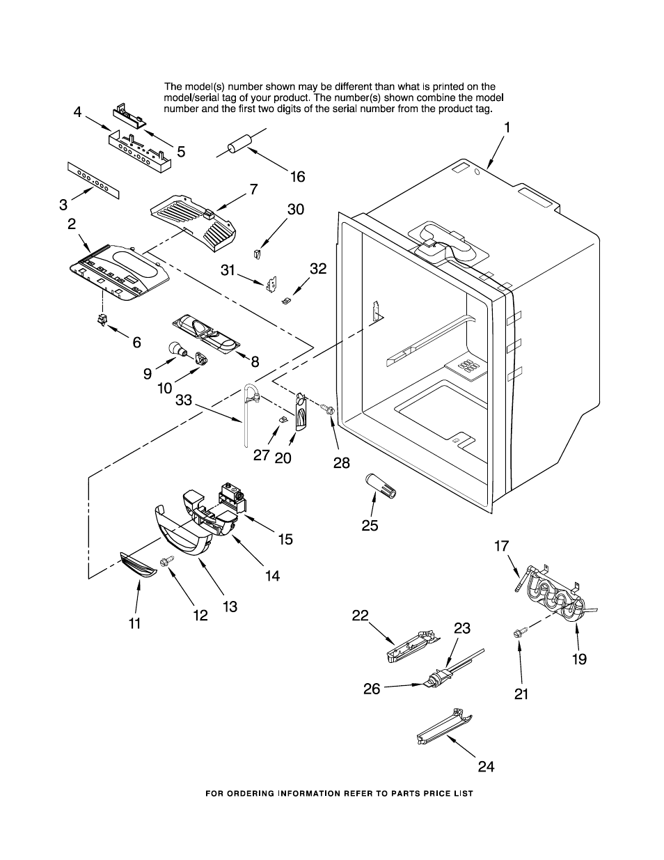 Refrigerator liner, Refrigerator liner parts | KITCHENAID KBFS20EVMS00 User Manual | Page 5 / 15
