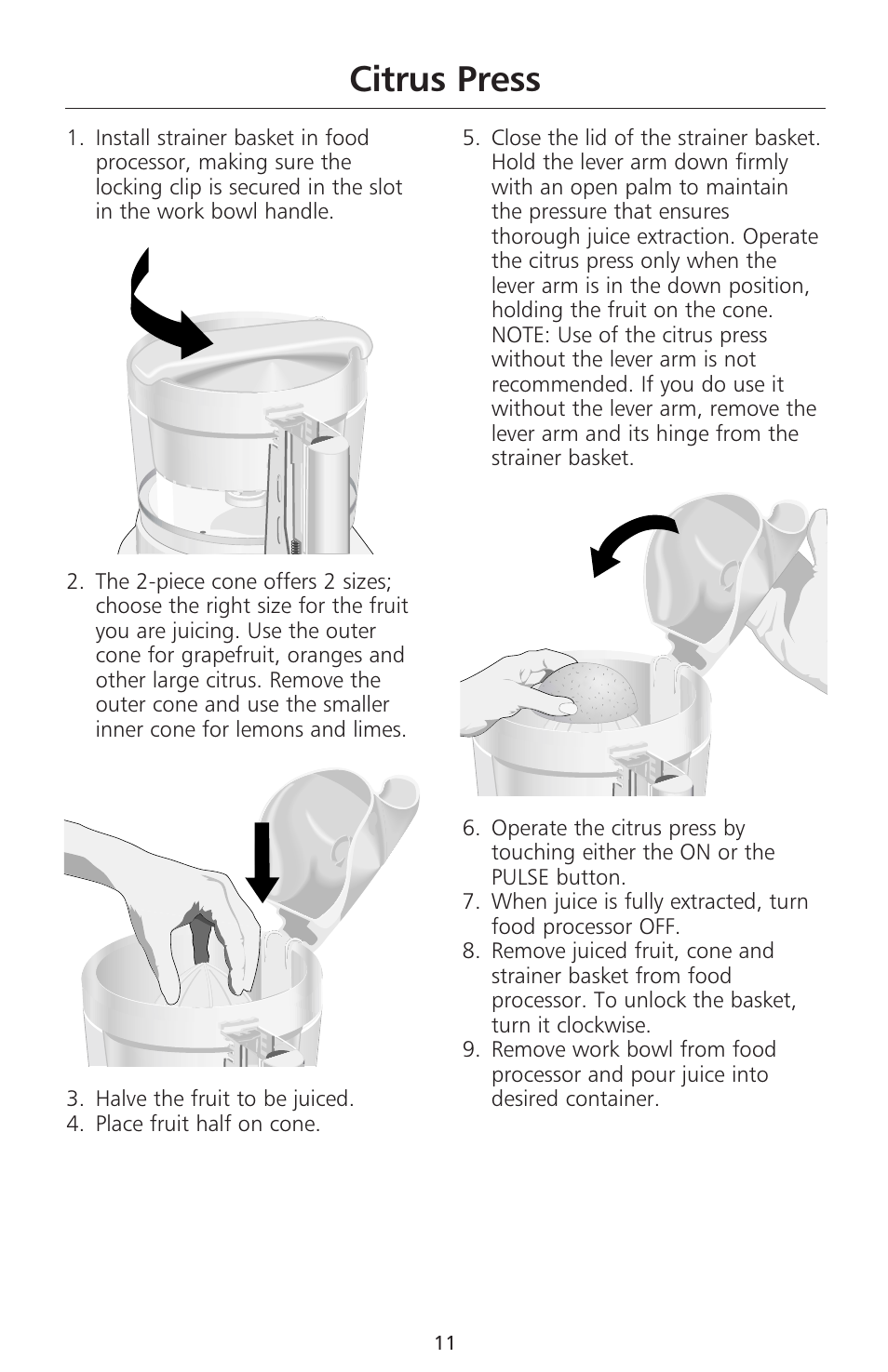 Citrus press | KITCHENAID 670 User Manual | Page 13 / 92