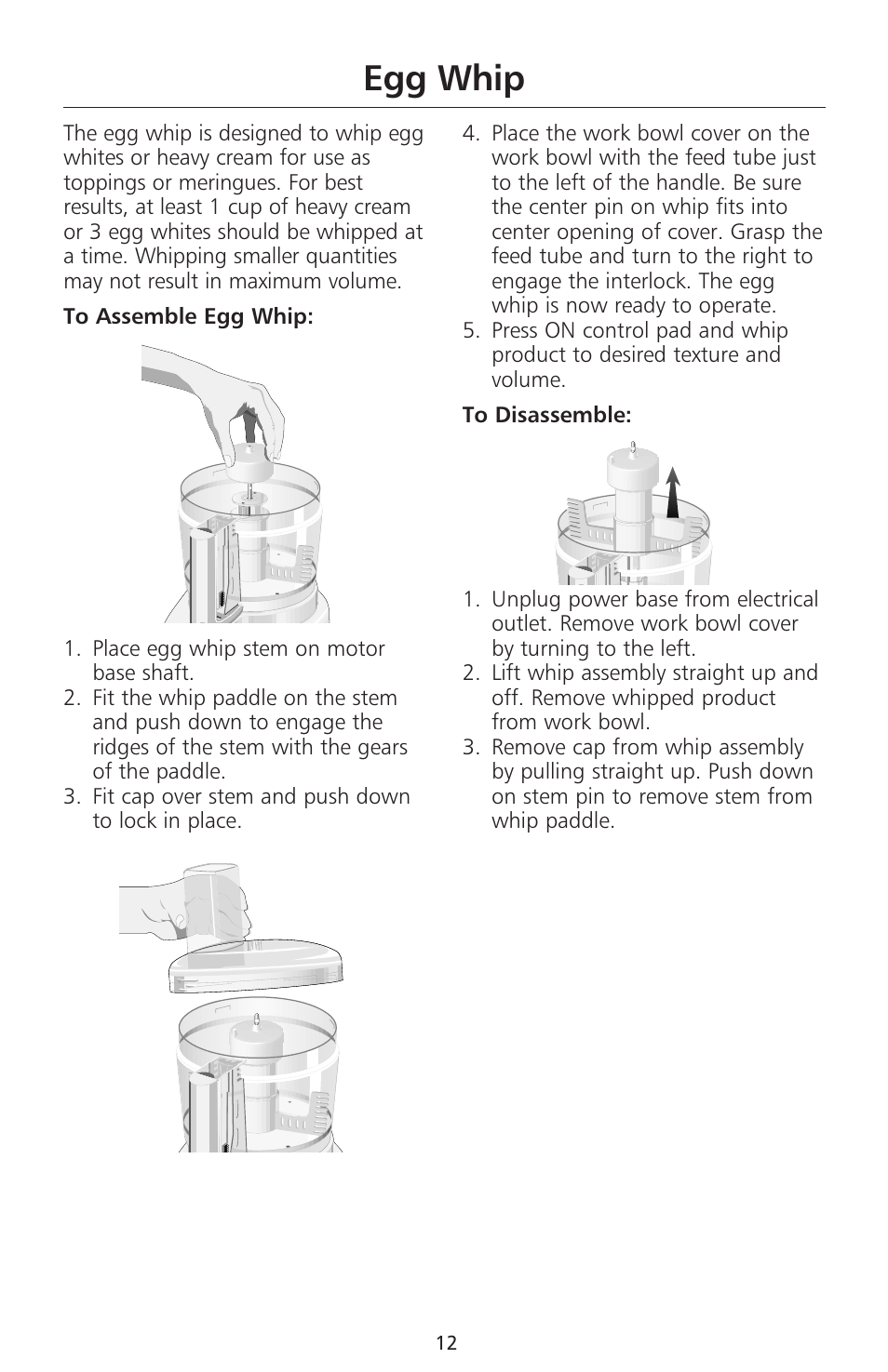 Egg whip | KITCHENAID 670 User Manual | Page 14 / 92