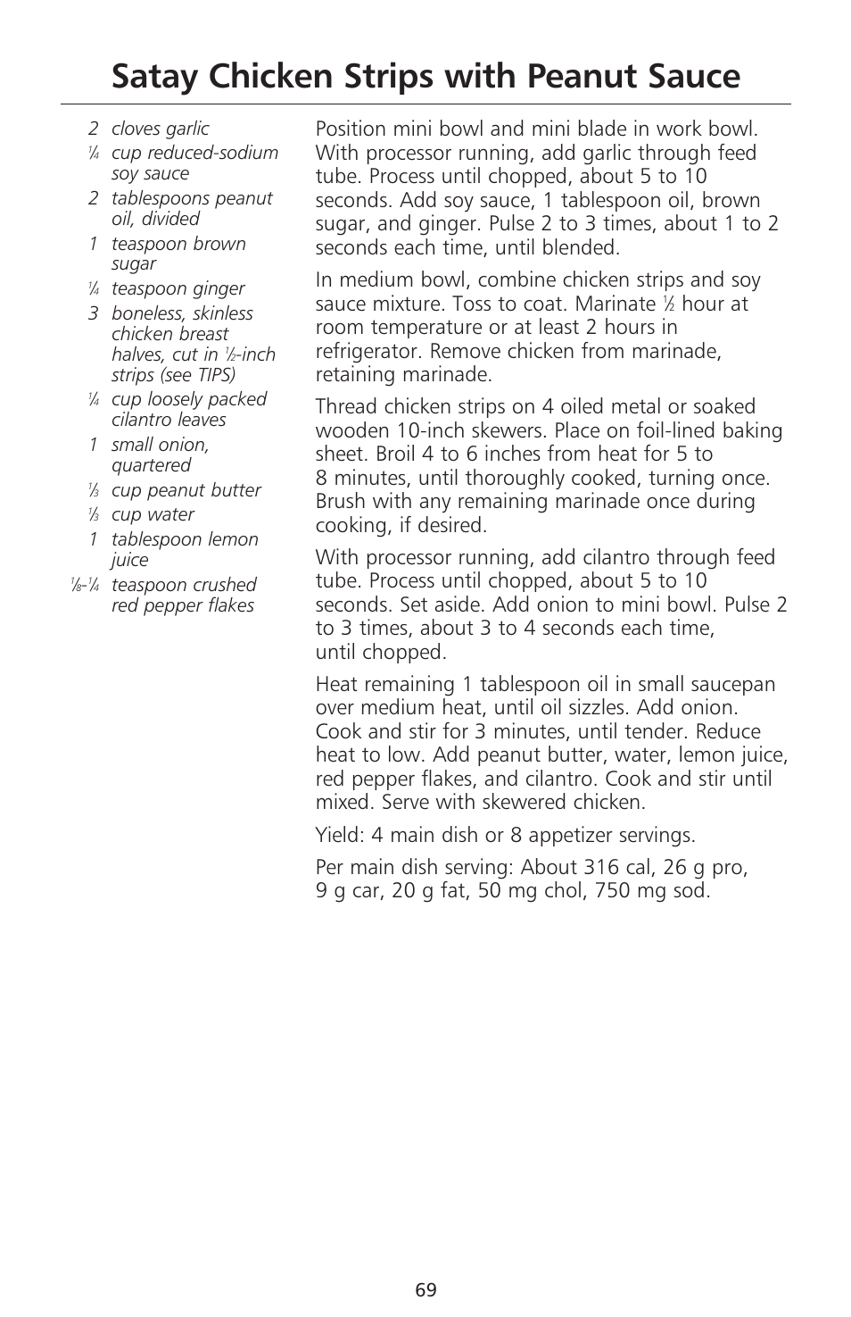 Satay chicken strips with peanut sauce | KITCHENAID 670 User Manual | Page 71 / 92