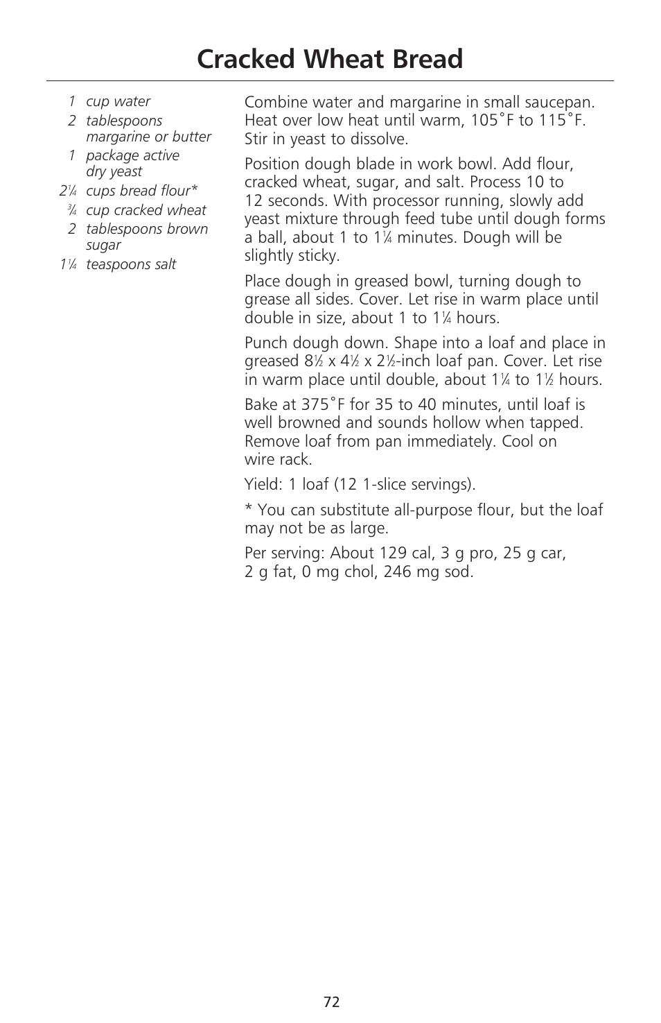 Cracked wheat bread | KITCHENAID 670 User Manual | Page 74 / 92