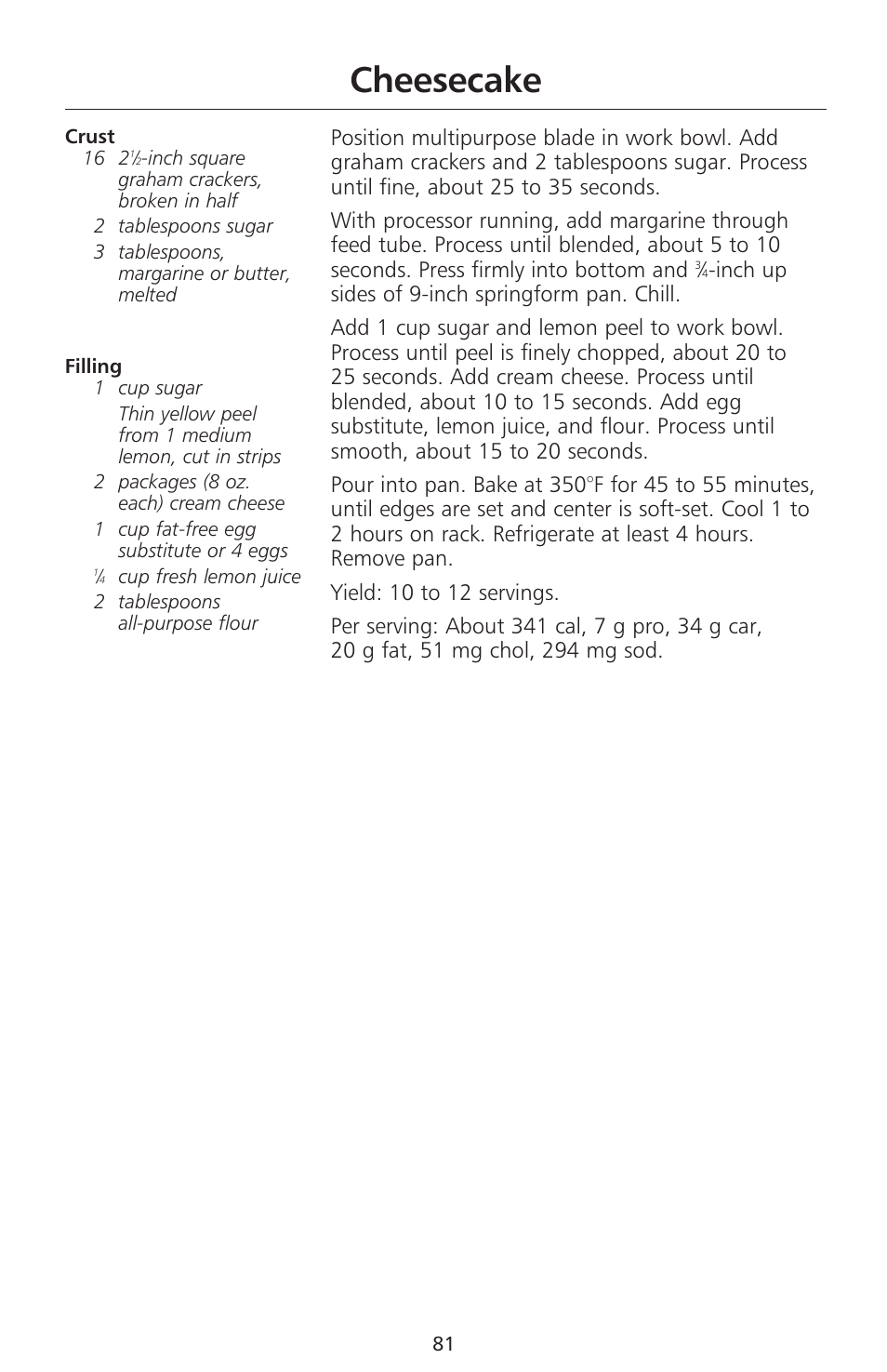 Cheesecake | KITCHENAID 670 User Manual | Page 83 / 92