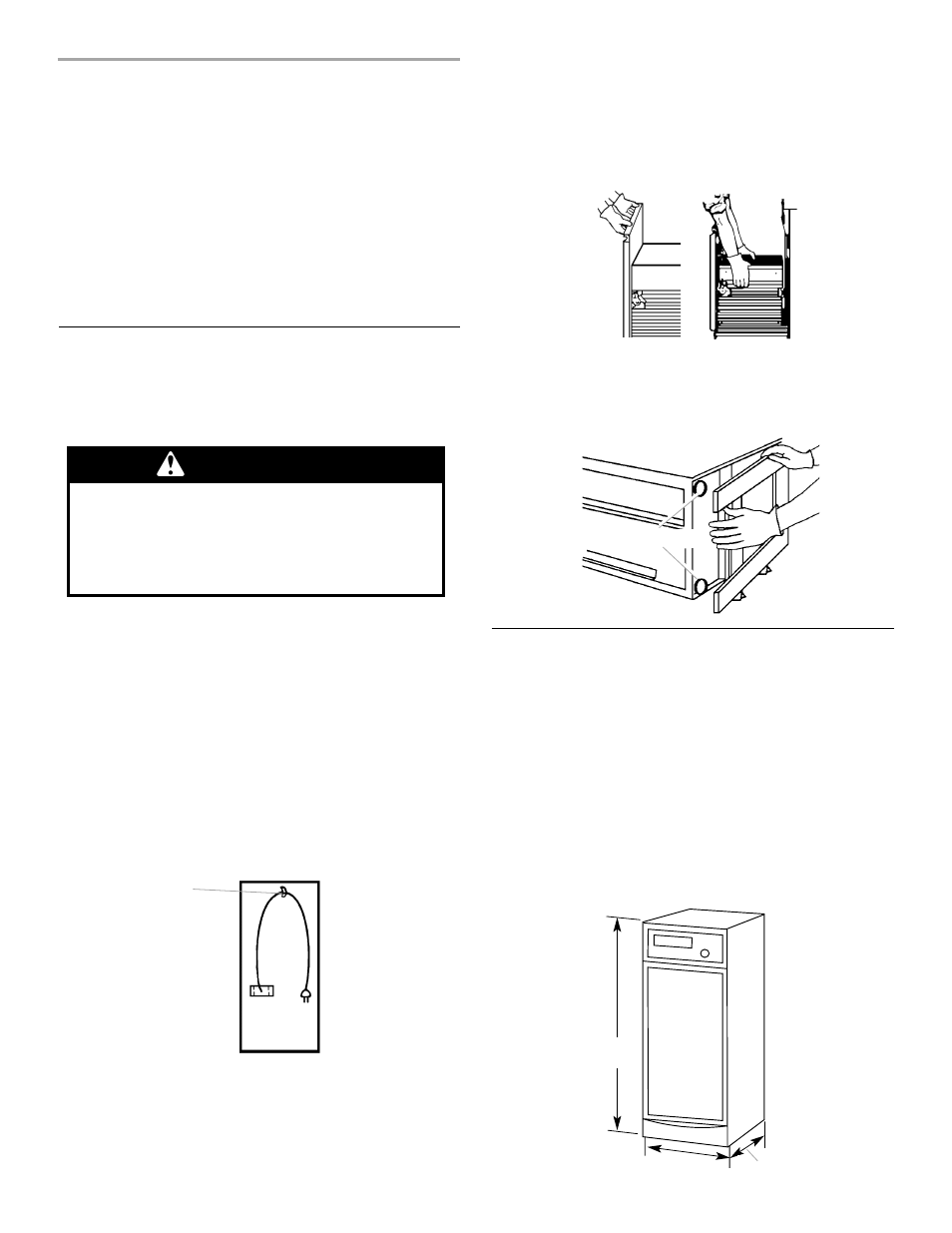 Installing your compactor, Space requirements, Unpacking your compactor | Wwarning | KITCHENAID KCCC151 User Manual | Page 6 / 16