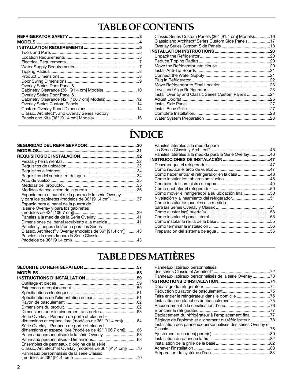 KITCHENAID Bottom-Mount Built-In Refrigerator User Manual | Page 2 / 84