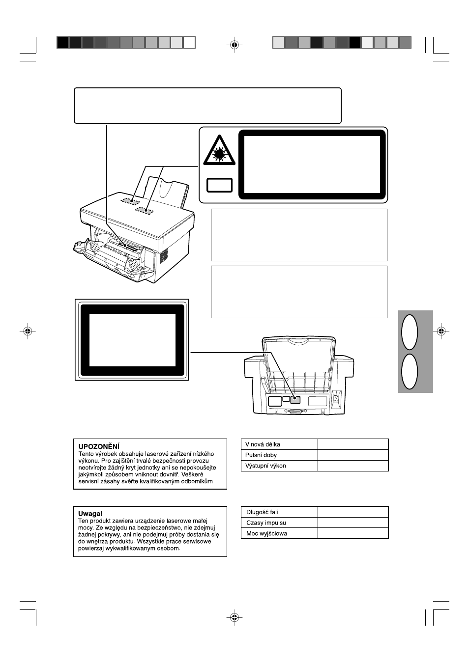 Pl cz, Caution vorsicht advarsel adversel varning varo | Sharp AL-840-2 User Manual | Page 57 / 171