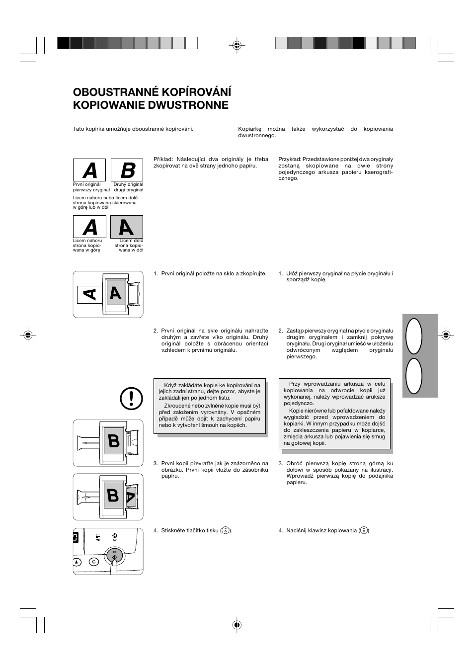 Pl cz, Oboustranné kopírování kopiowanie dwustronne | Sharp AL-840-2 User Manual | Page 69 / 171