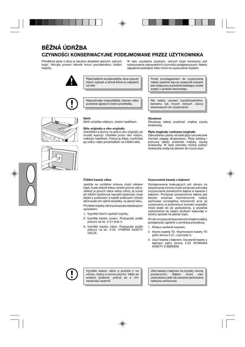 Pl cz, Běžná údržba | Sharp AL-840-2 User Manual | Page 76 / 171