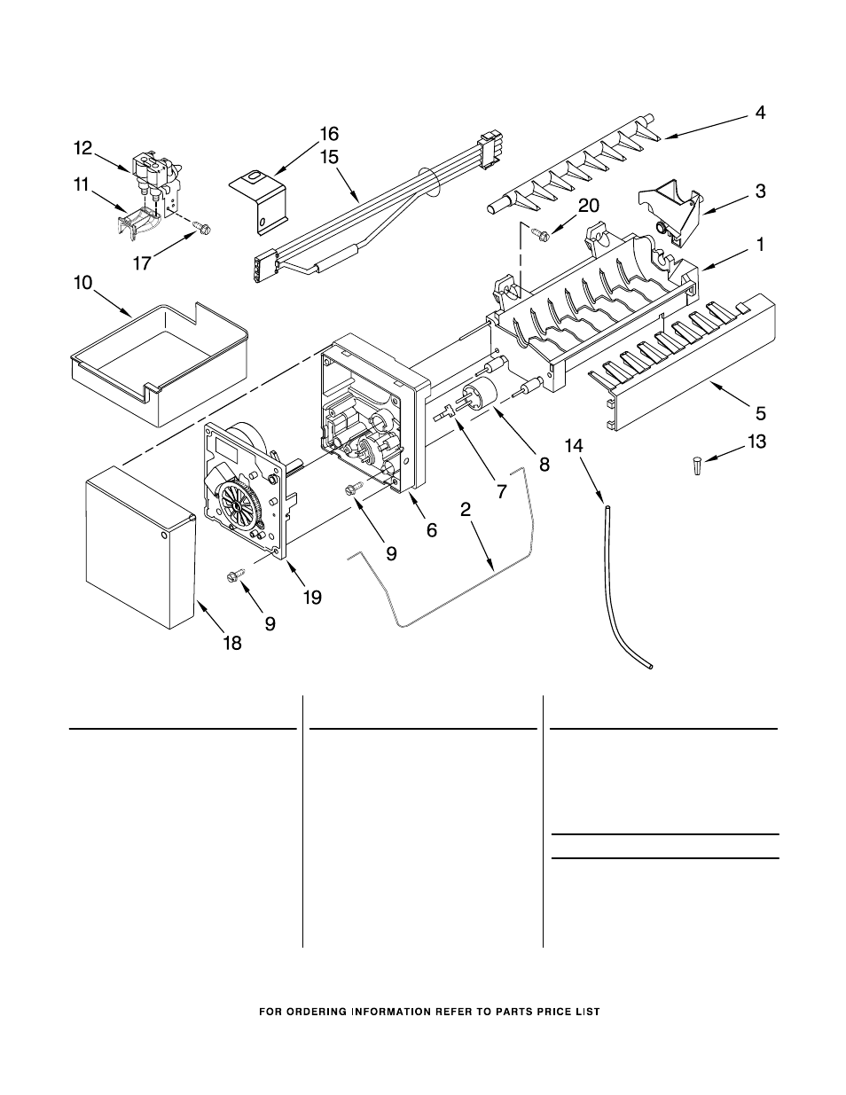 Icemaker, Icemaker parts | KITCHENAID KBFS25EVWH00 User Manual | Page 14 / 15